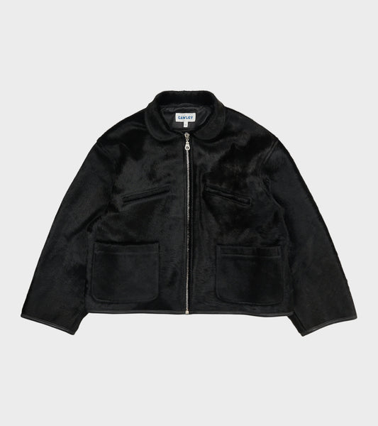 Hair On Leather Hide Flying Jacket Black