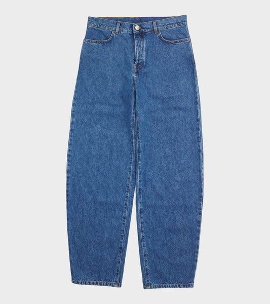 Hemp Cotton Barrel Jeans Washed Blue