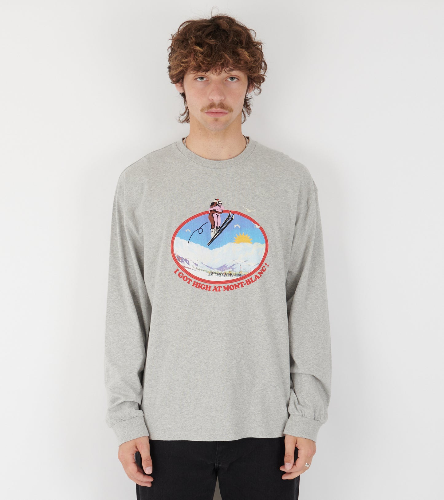 Mont Blanc Memories L/S T-shirt Melange Grey