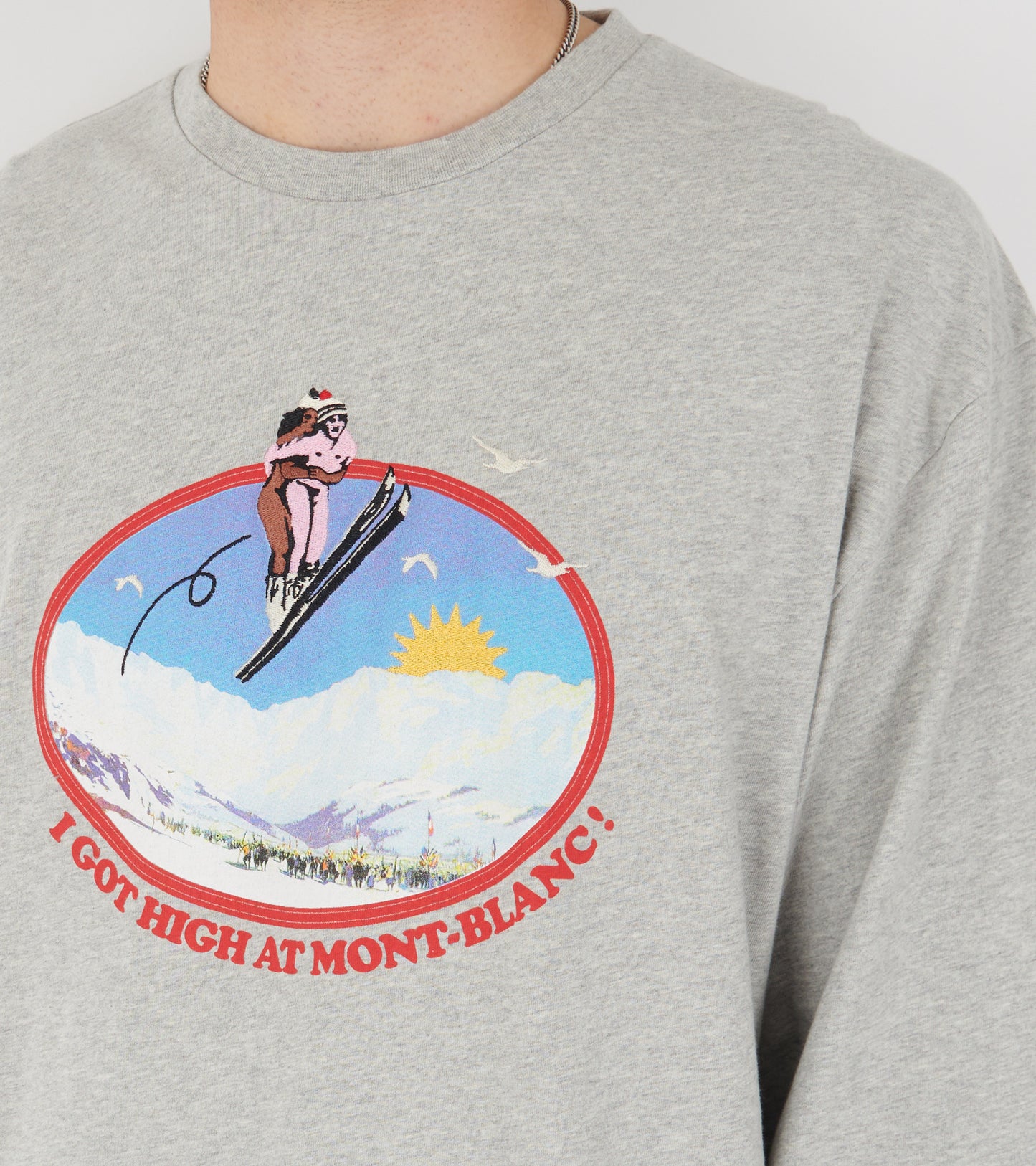 Mont Blanc Memories L/S T-shirt Melange Grey