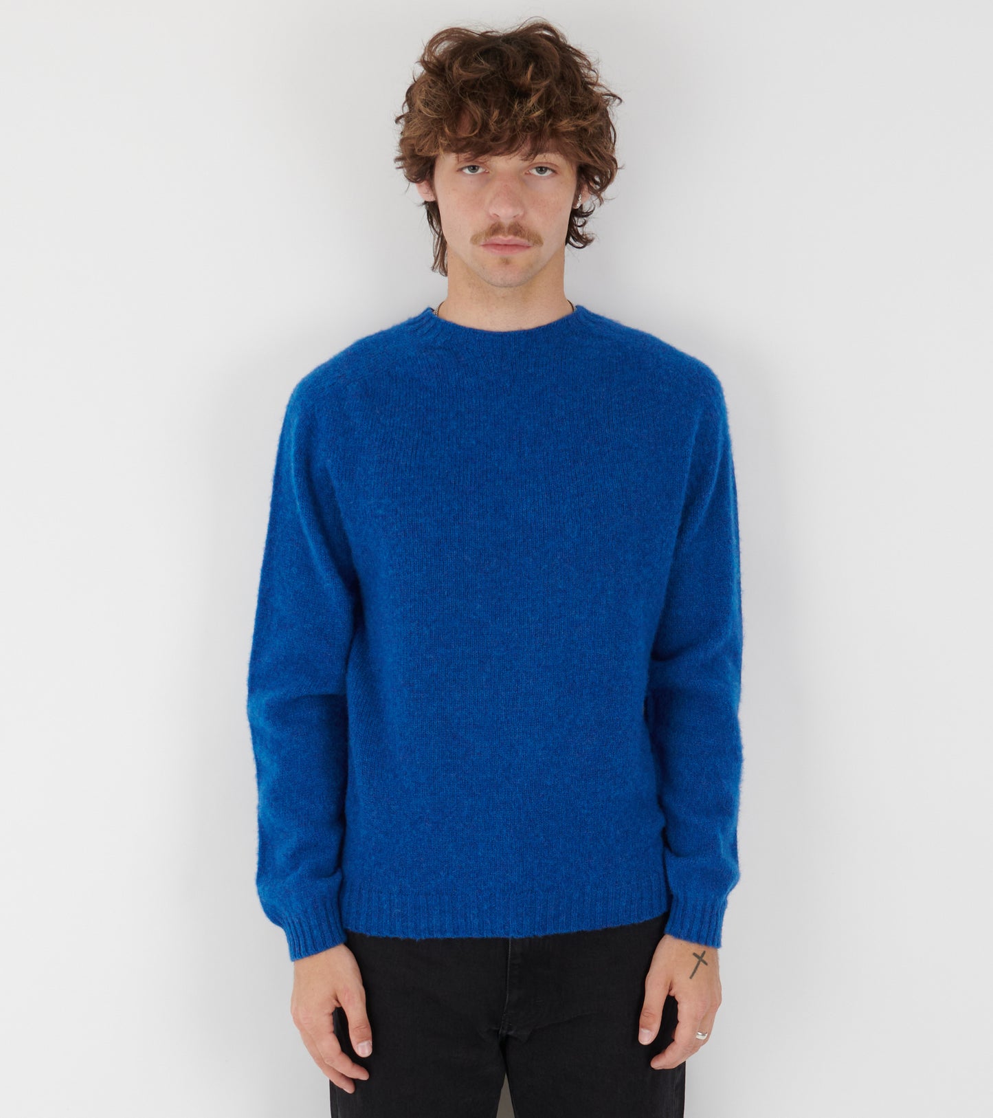 Birnir Brushed Lambswool Sweater Estate Blue