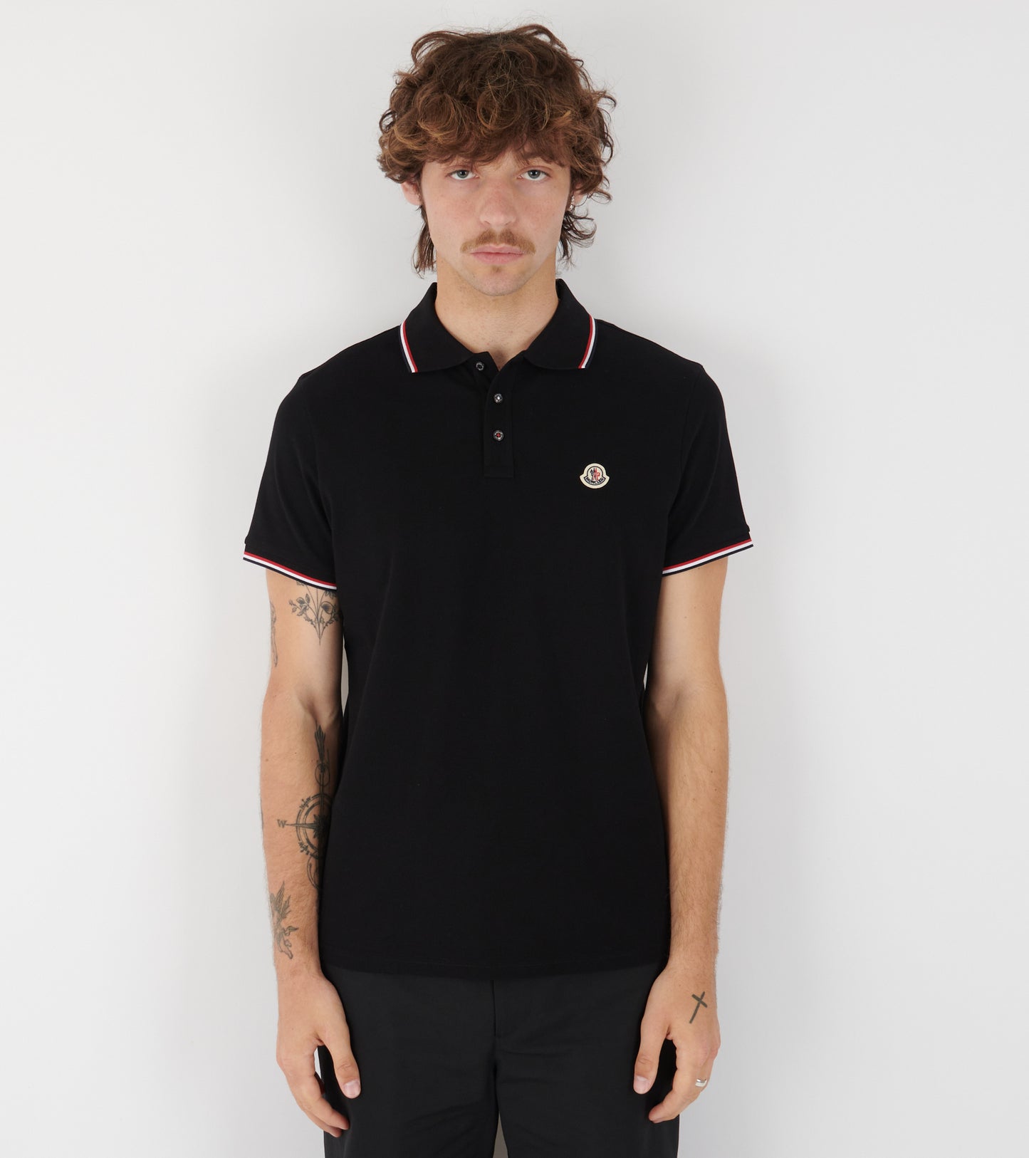 S/S Tricolar Polo Black