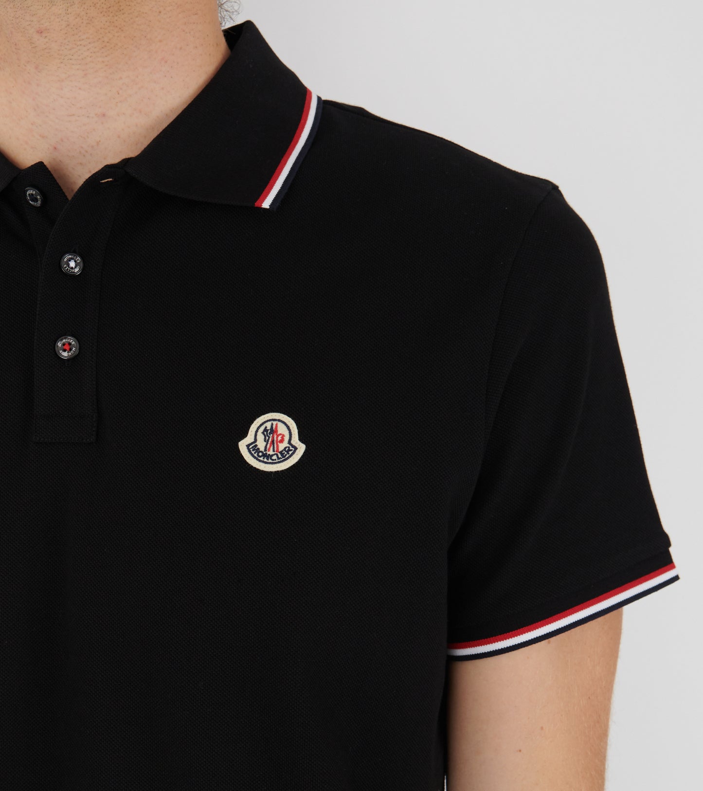 S/S Tricolar Polo Black