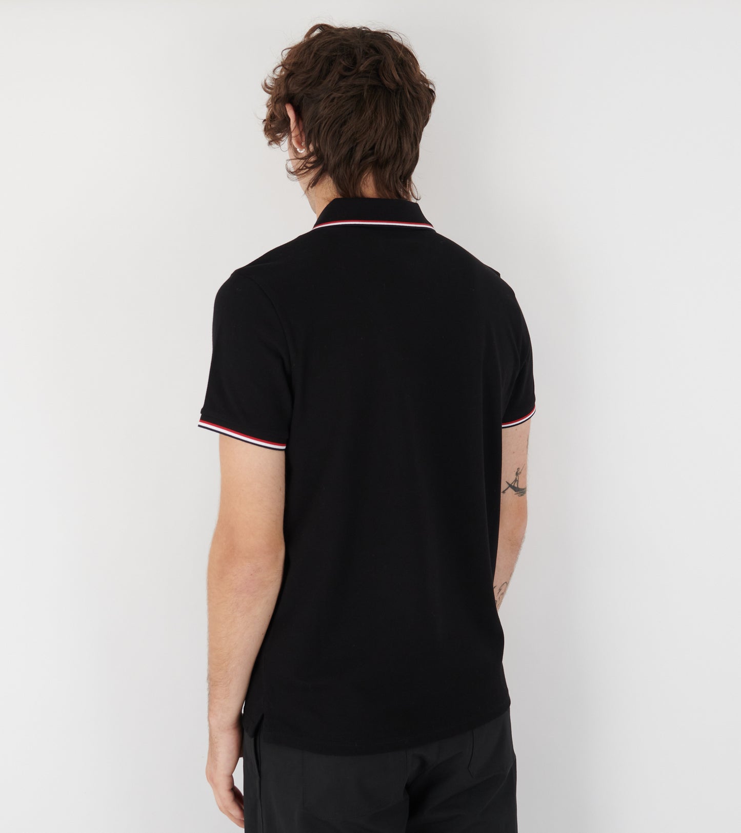 S/S Tricolar Polo Black