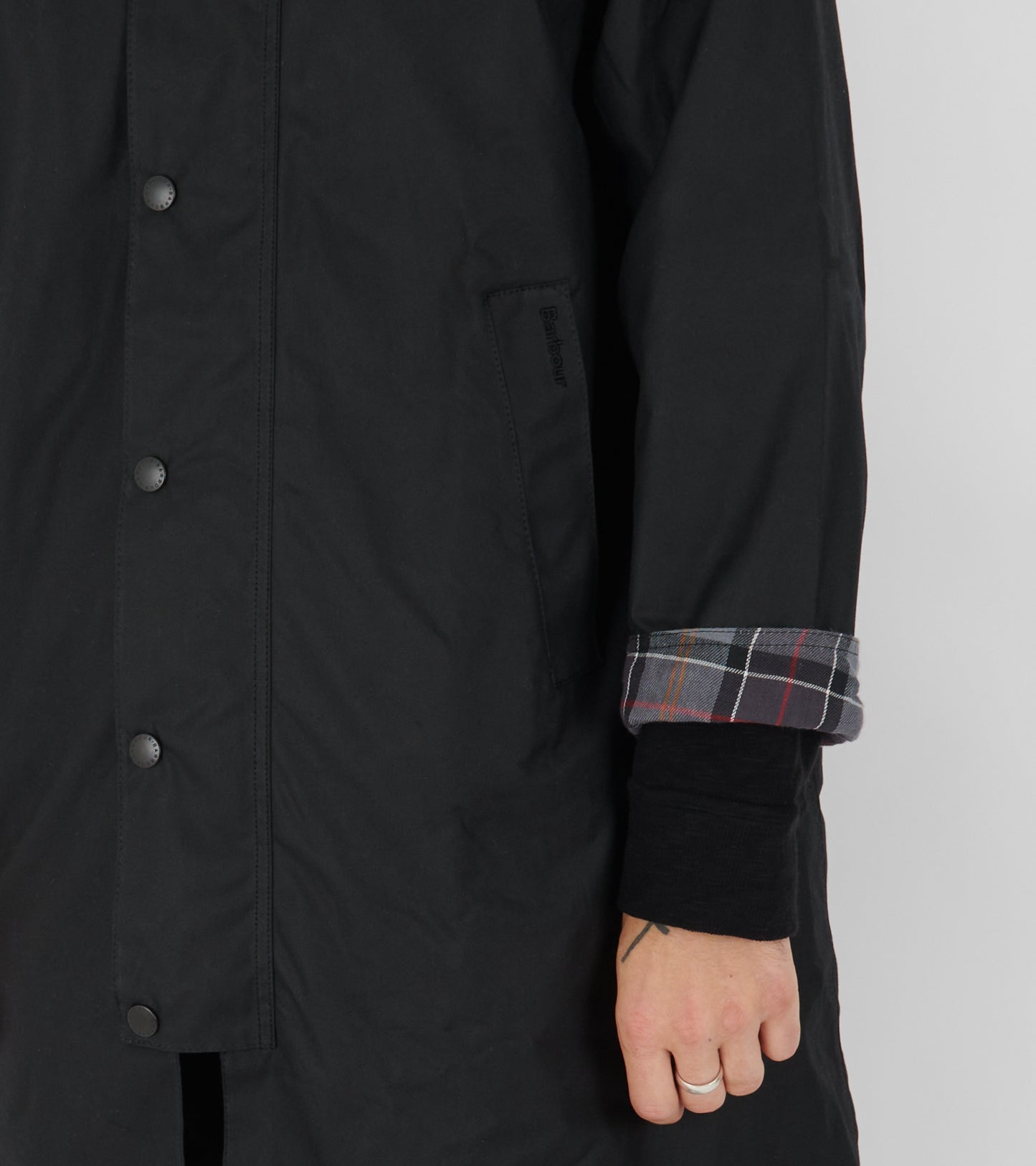 Barbour Modified Exmoor Wax Coat Black