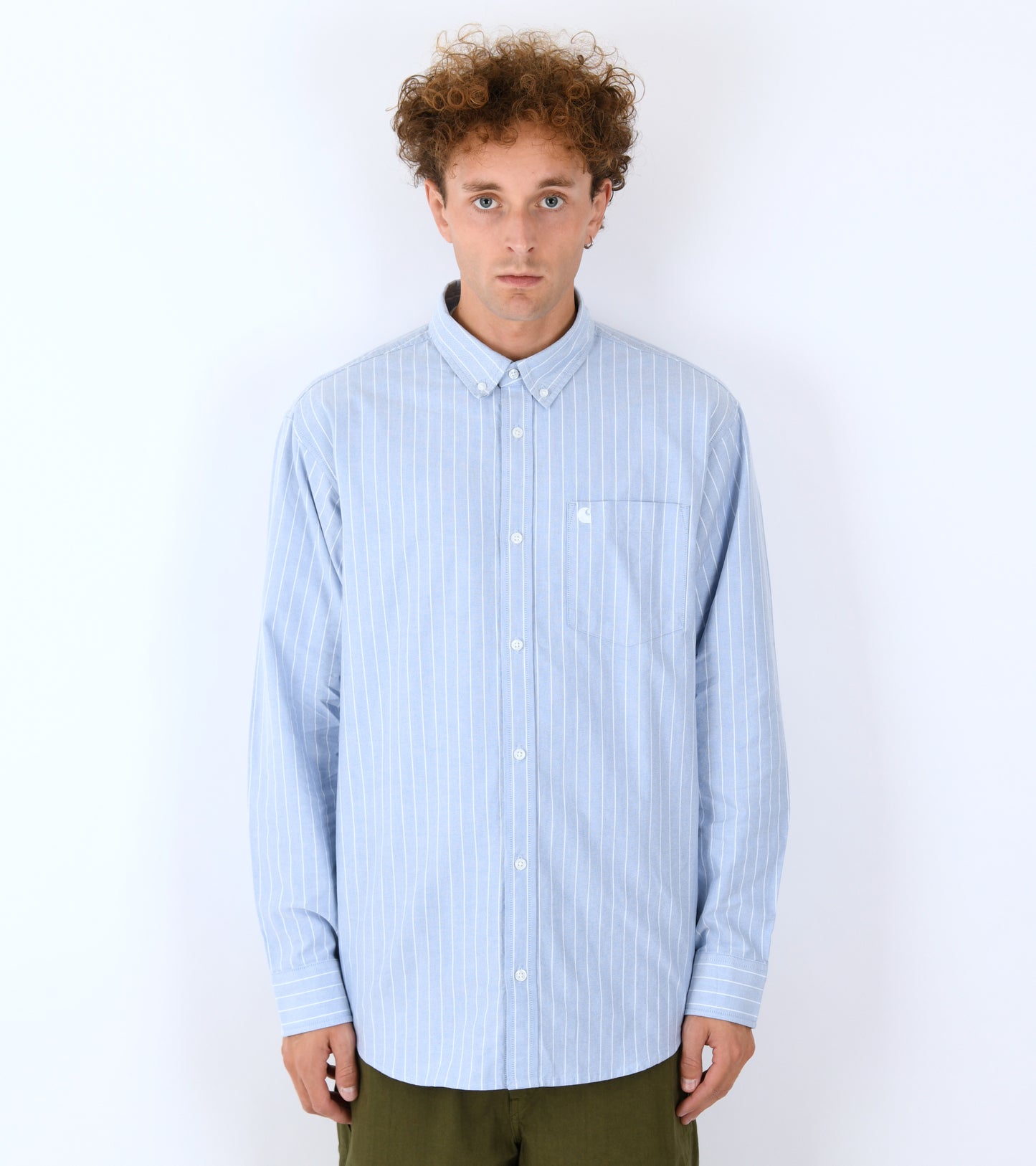 L/S Cassel Stripe Shirt Bleach/White