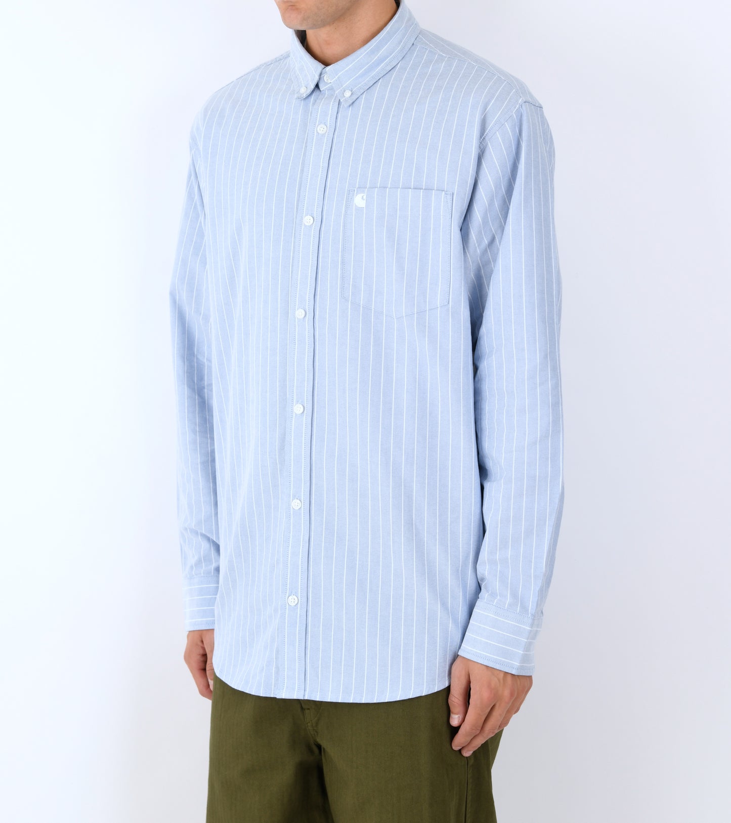 L/S Cassel Stripe Shirt Bleach/White