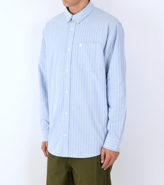 L/S Cassel Stripe Shirt Bleach/White