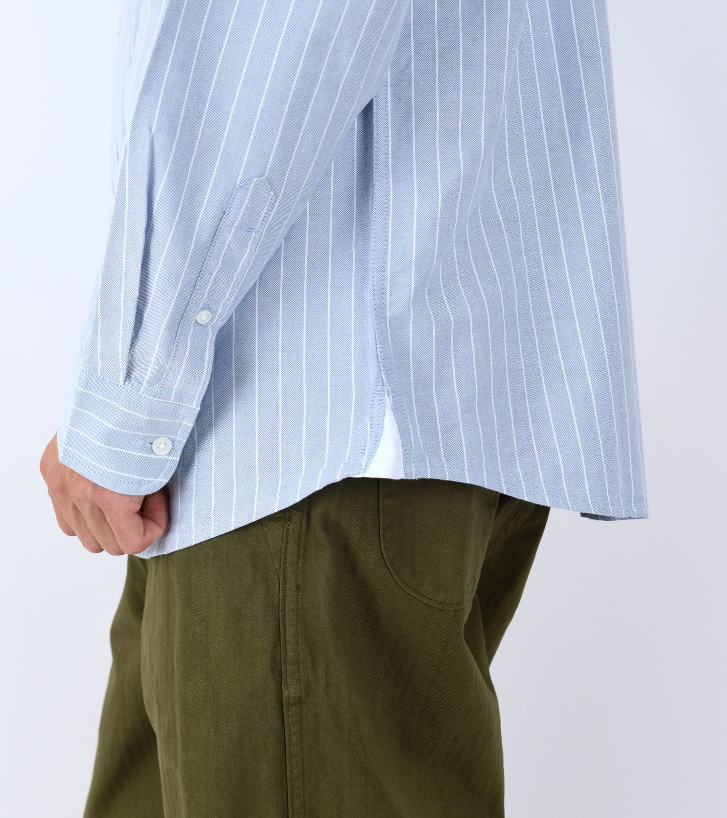 L/S Cassel Stripe Shirt Bleach/White