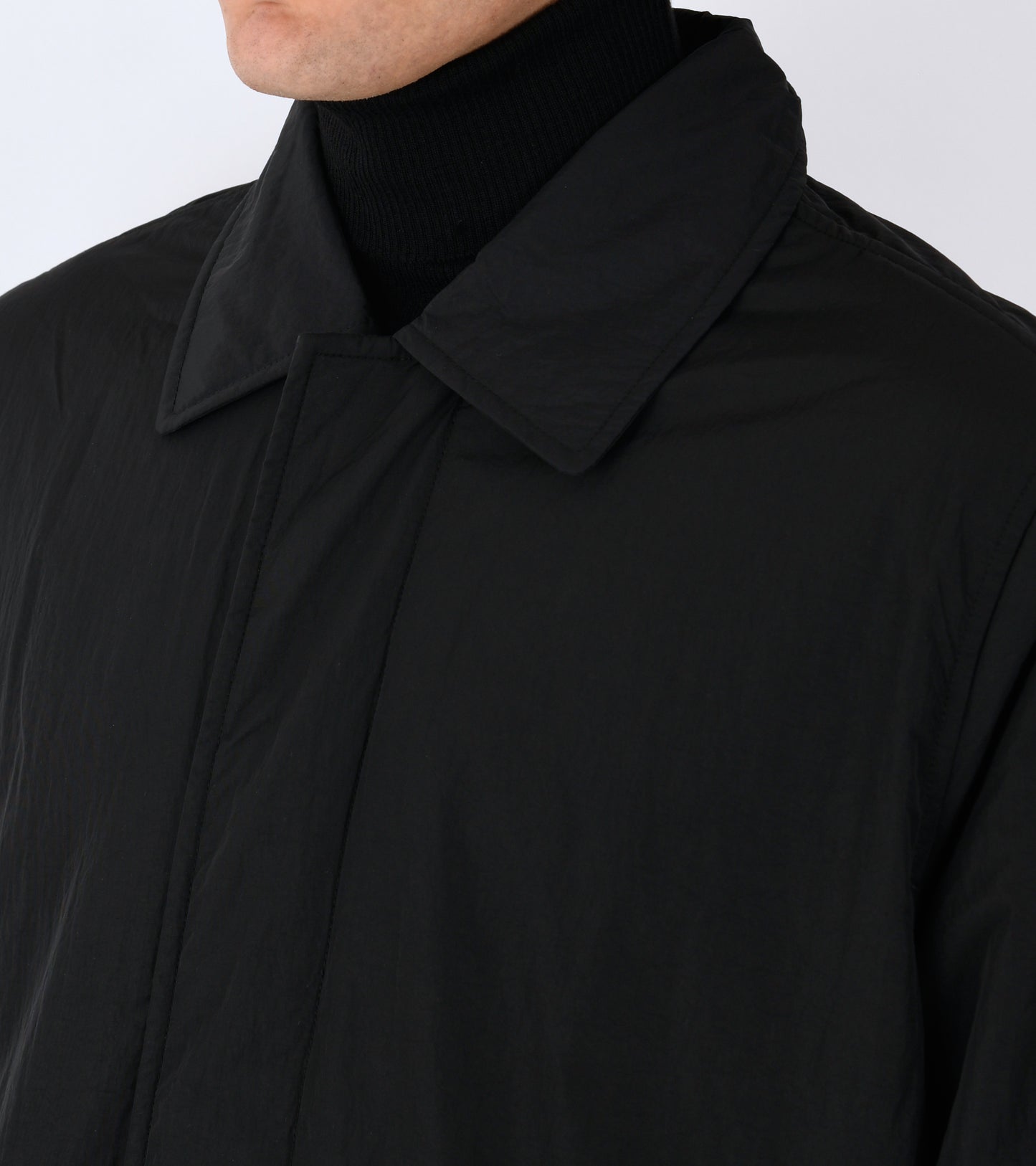Relaxed Nylon Coat Black