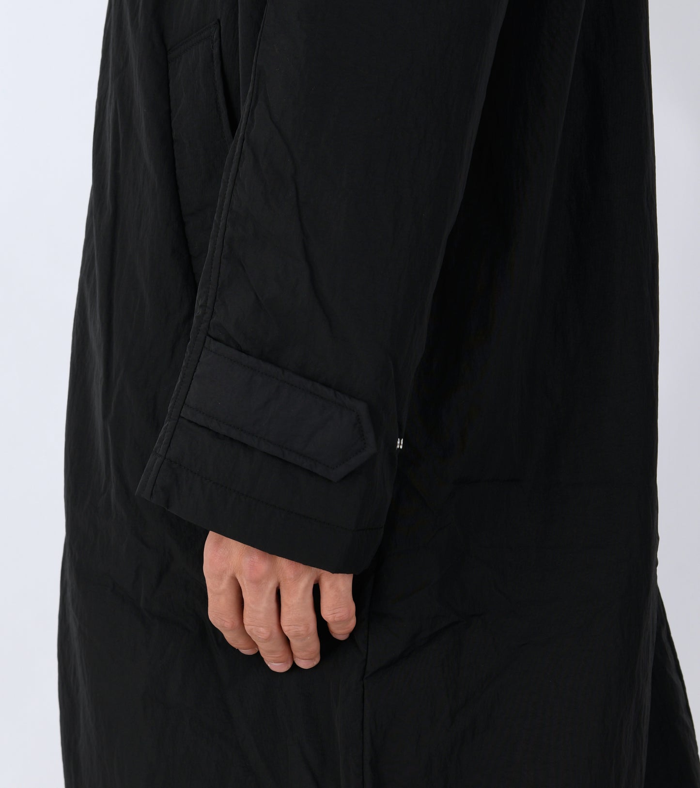 Relaxed Nylon Coat Black