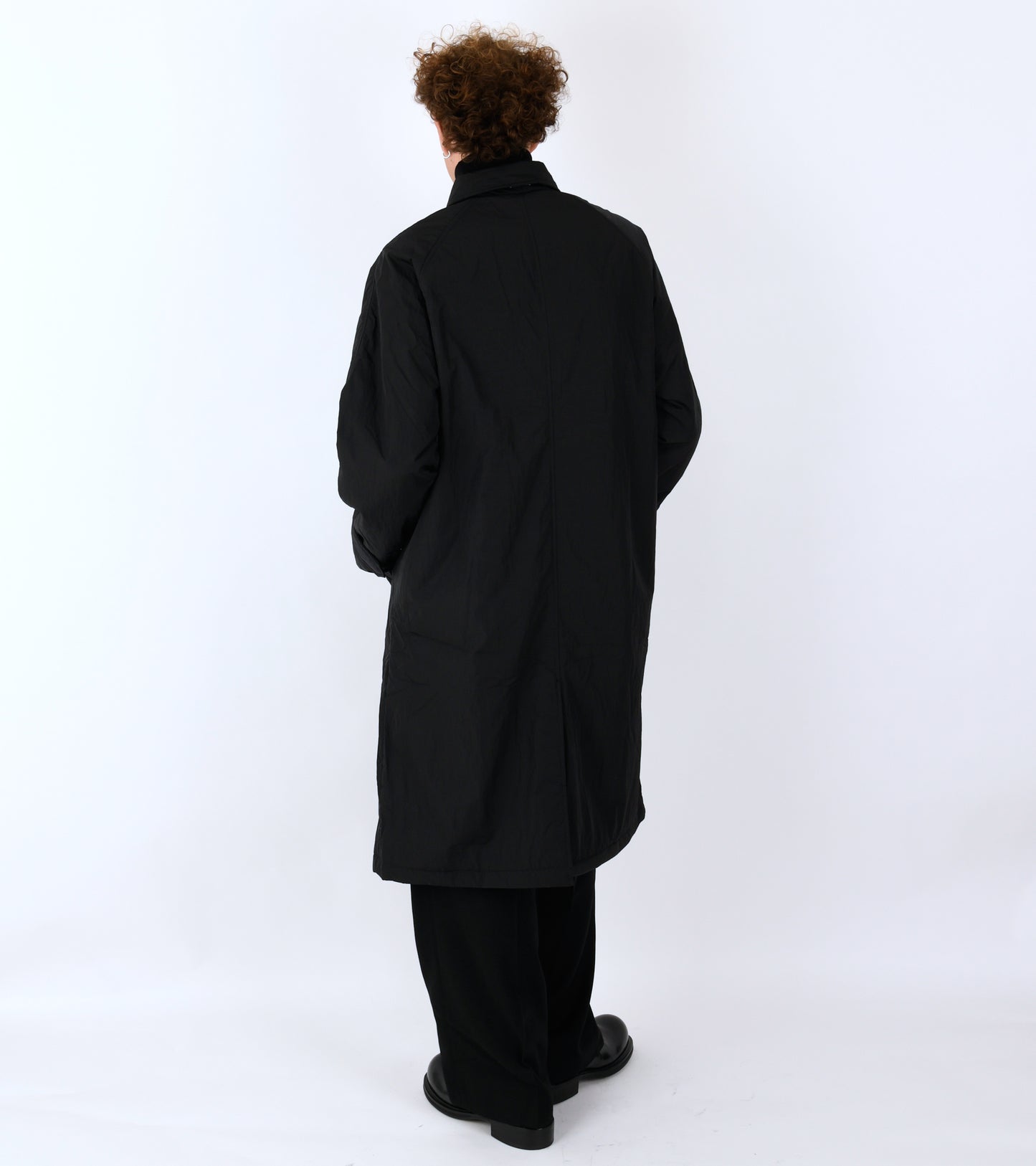 Relaxed Nylon Coat Black