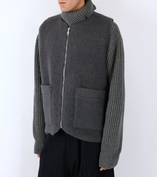 Hairy Wool River Vest Slate Grey