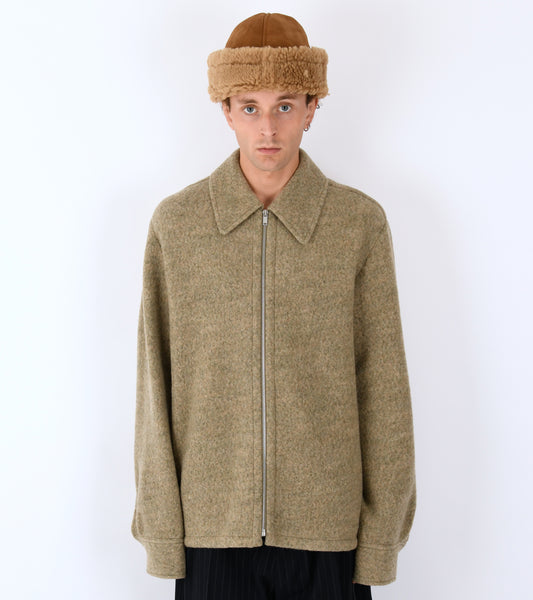 Melange Felted Wool Shirt Fern