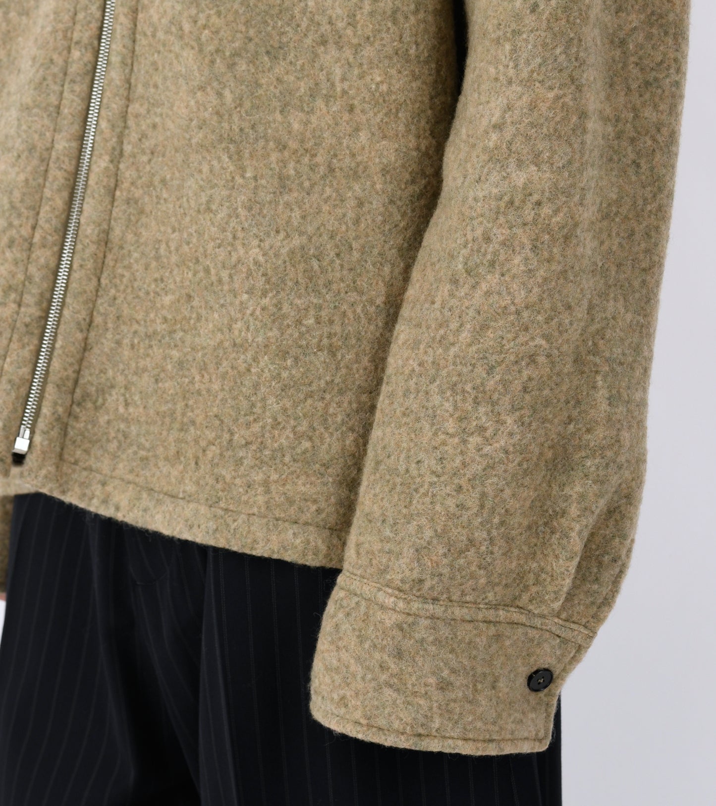 Melange Felted Wool Shirt Fern