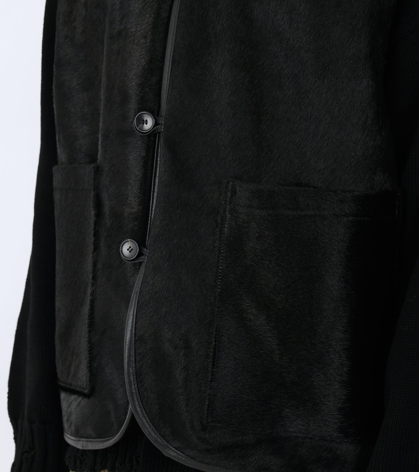 Hair On Leather Hide River Vest Black