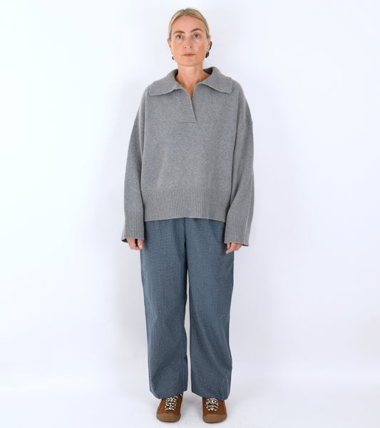 Jasmine Pants Blue/Cream Mini Check