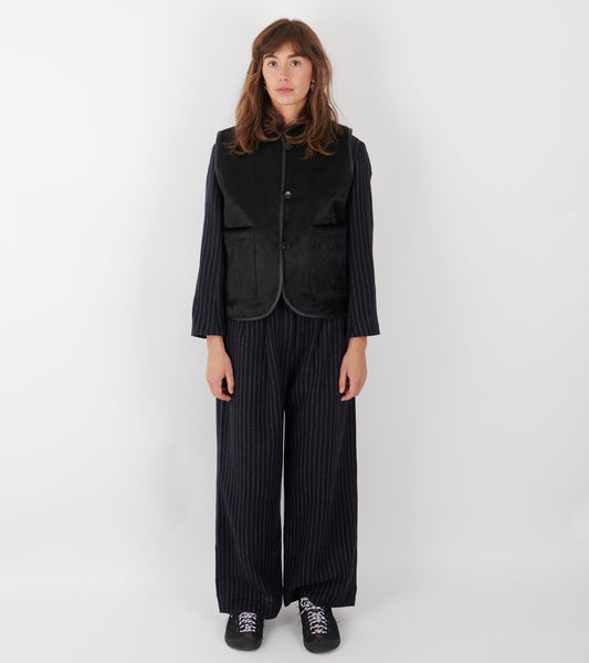 Hair On Leather Hide Ella Vest Black
