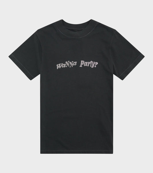 Wanna Party Knit T-Shirt Washed Black