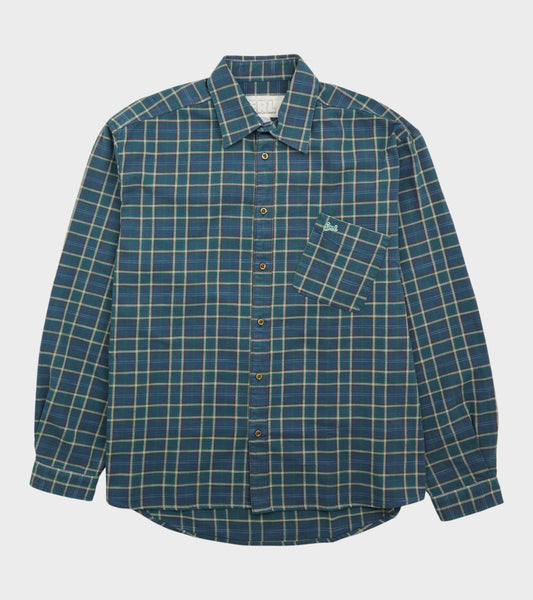Relaxed Plaid Check Overshirt Green/Blue Mix