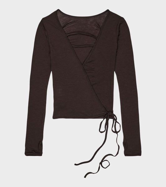 Luna Wrap Blouse Brown