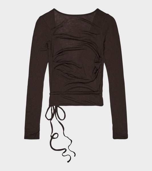 Luna Wrap Blouse Brown
