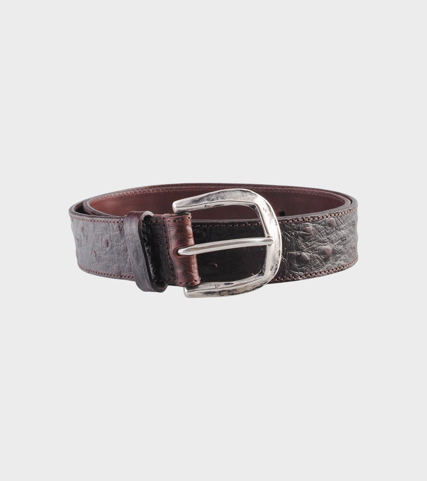 M2434 Ostrich Belt Brown
