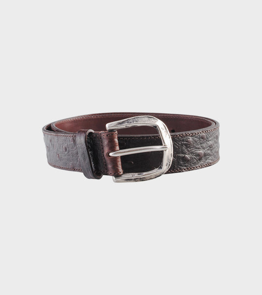 M2434 Ostrich Belt Brown