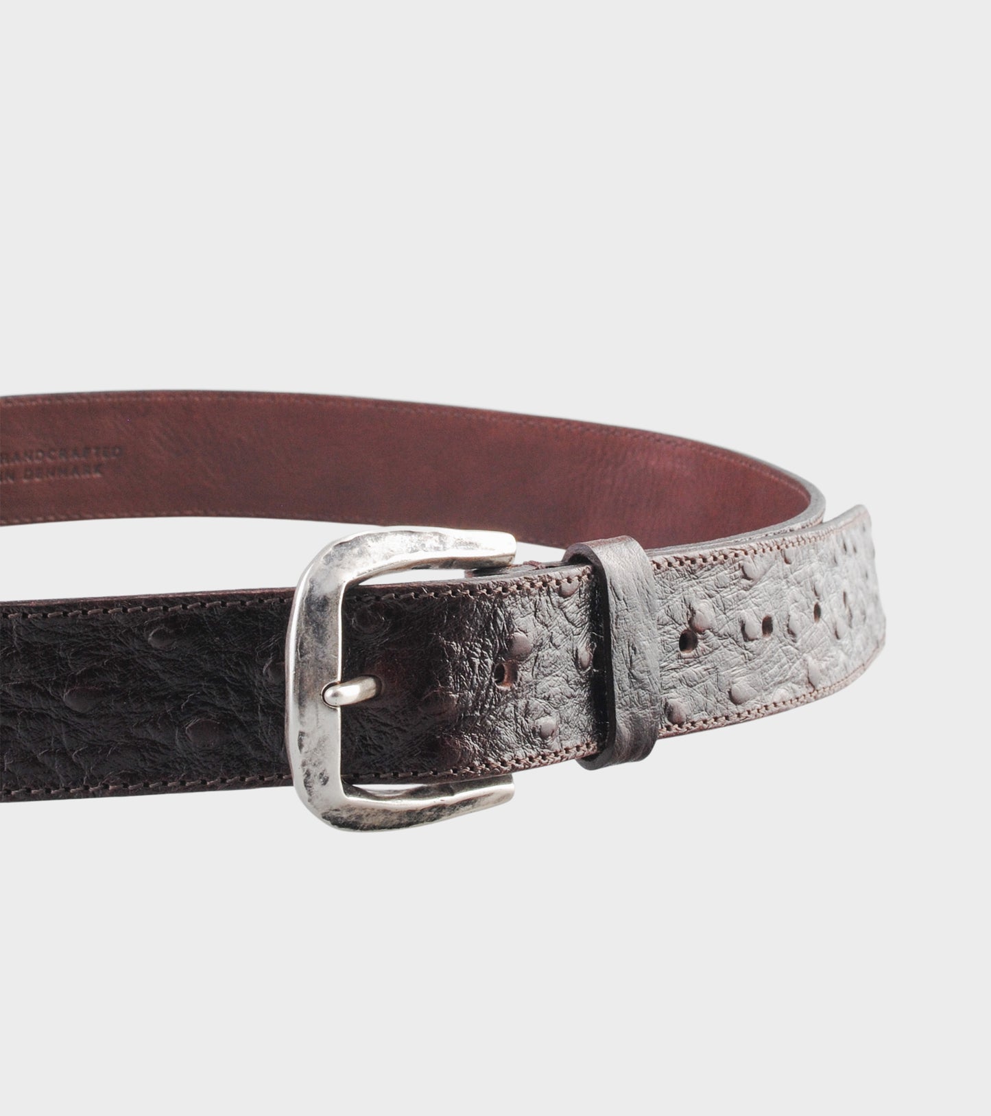 M2434 Ostrich Belt Brown