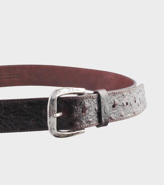 M2434 Ostrich Belt Brown