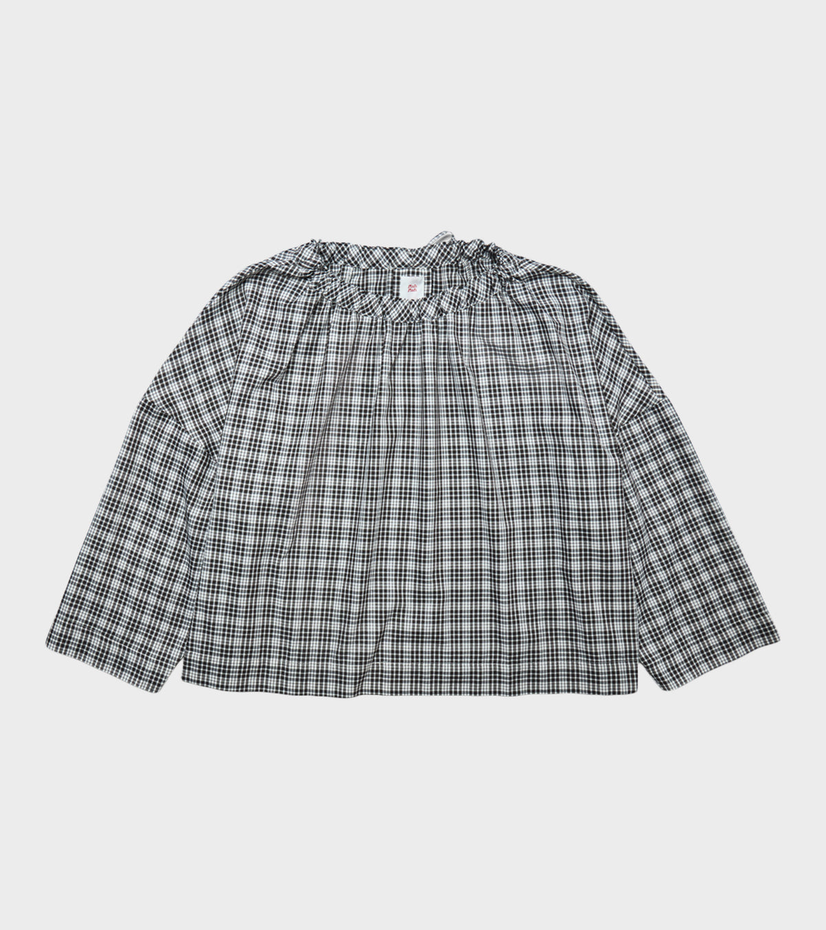 Magrethe LS Tie Top Brown Check