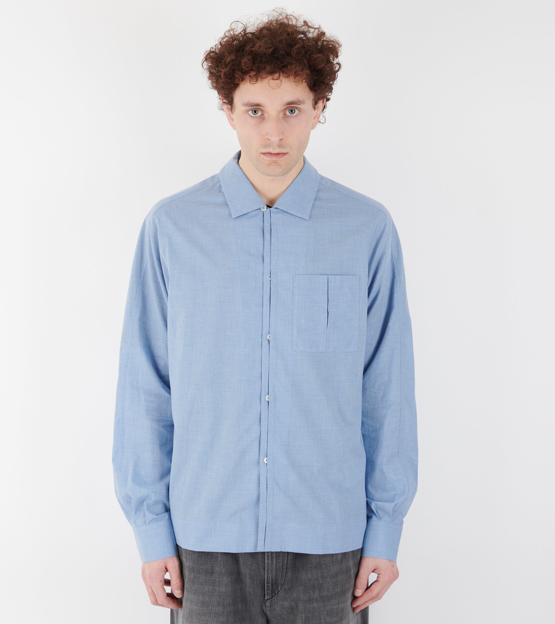 Lightweight Cotton Shirt Dusty Light Blue – Dr. Adams