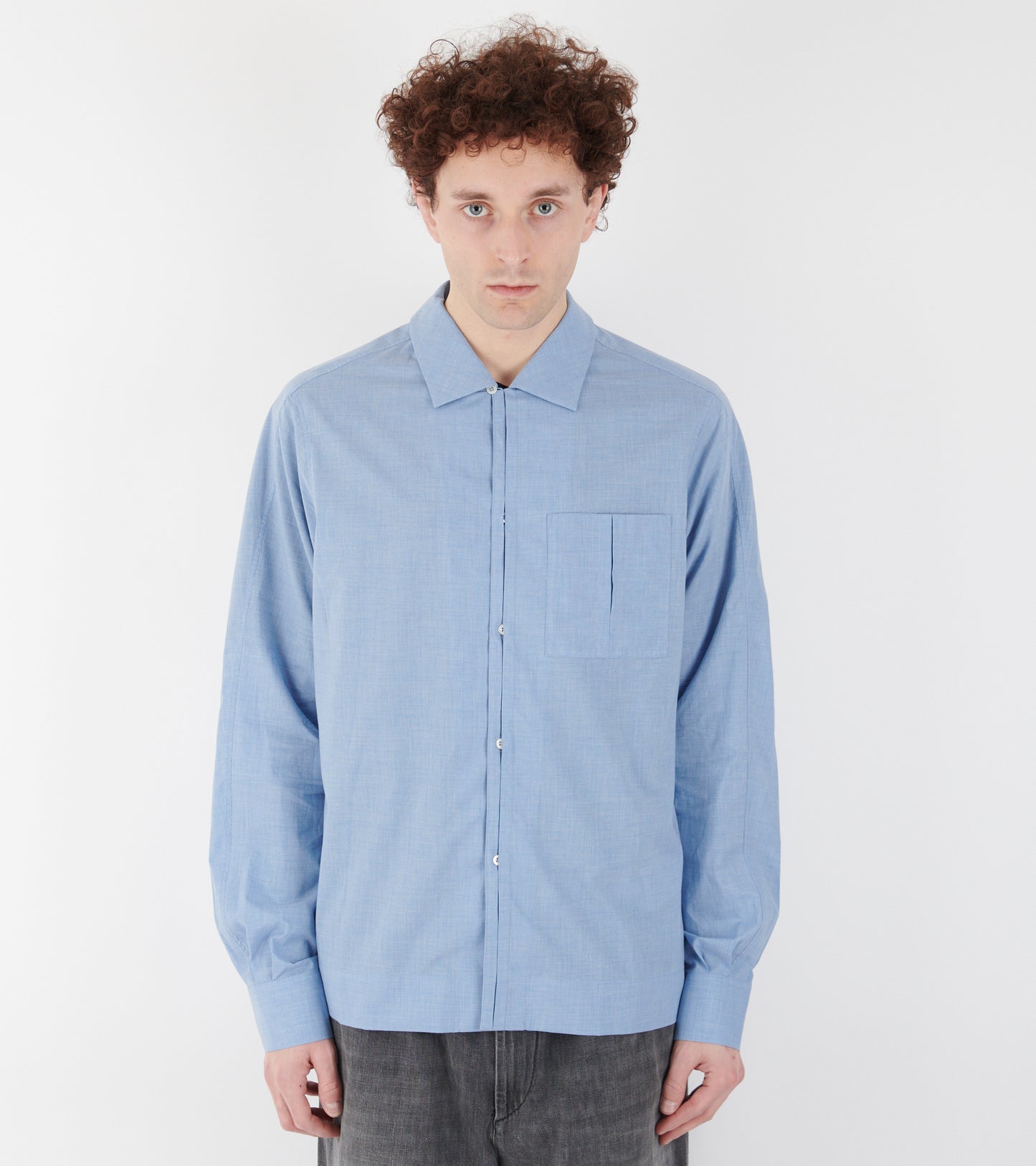 Lightweight Cotton Shirt Dusty Light Blue