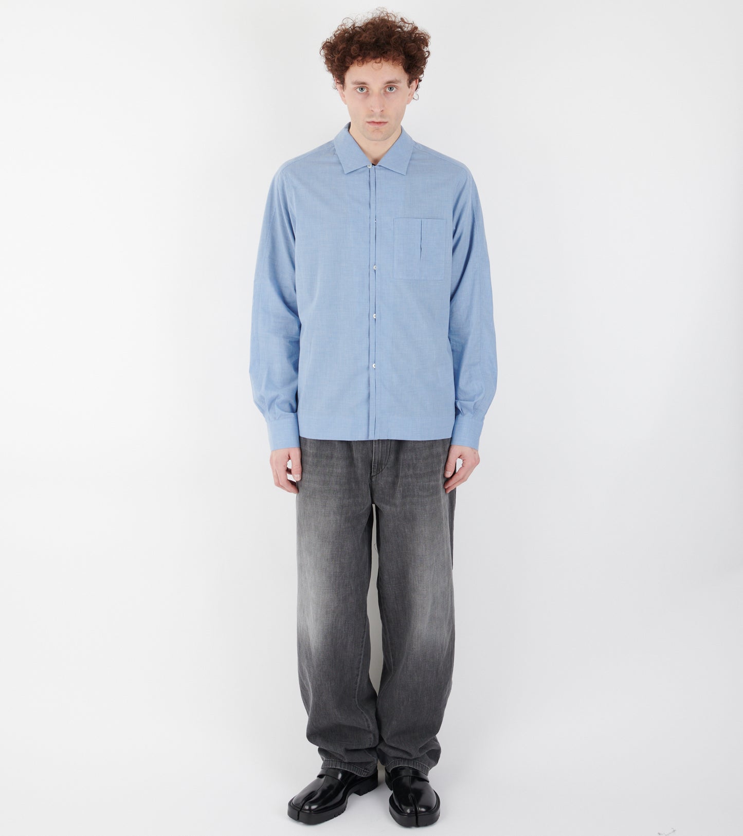 Lightweight Cotton Shirt Dusty Light Blue