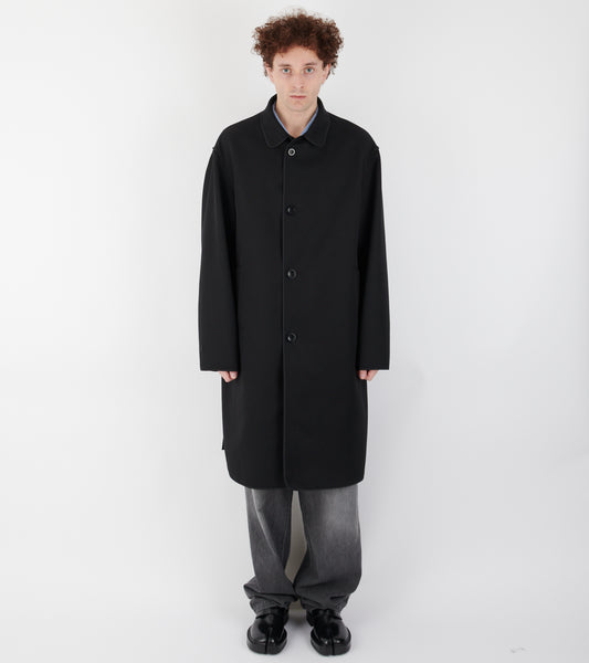 Reversible Checked Coat Black