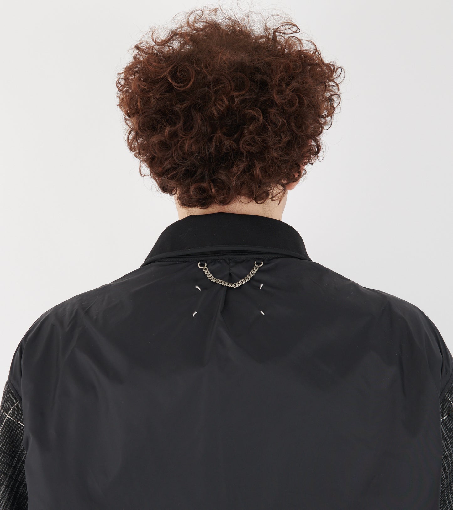 Reversible Checked Coat Black