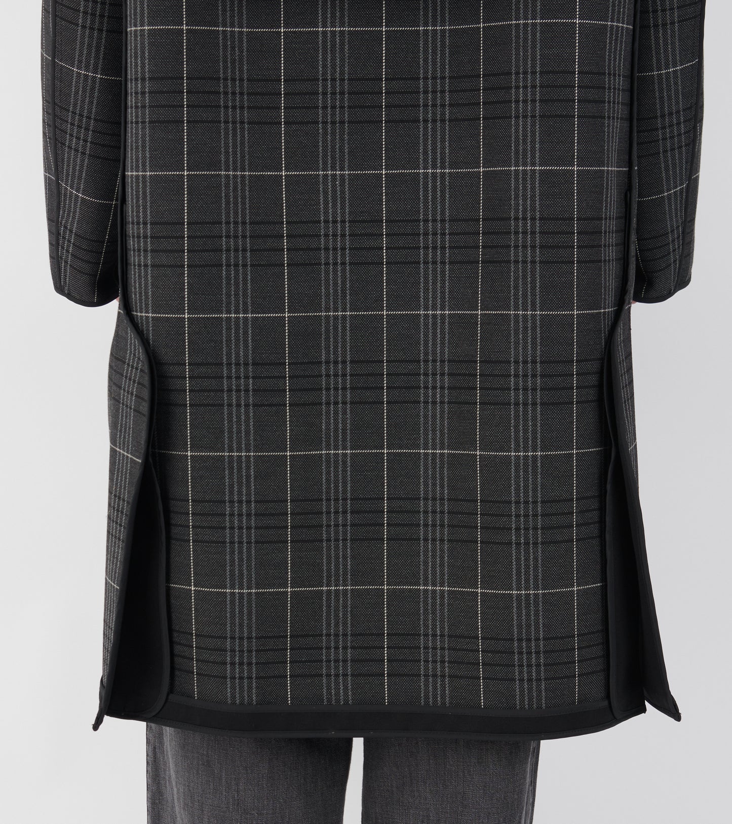 Reversible Checked Coat Black