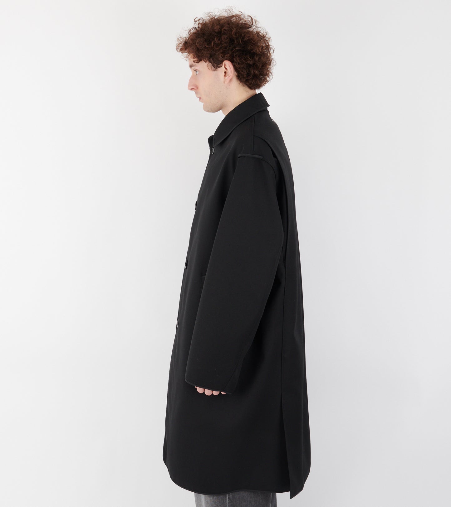 Reversible Checked Coat Black