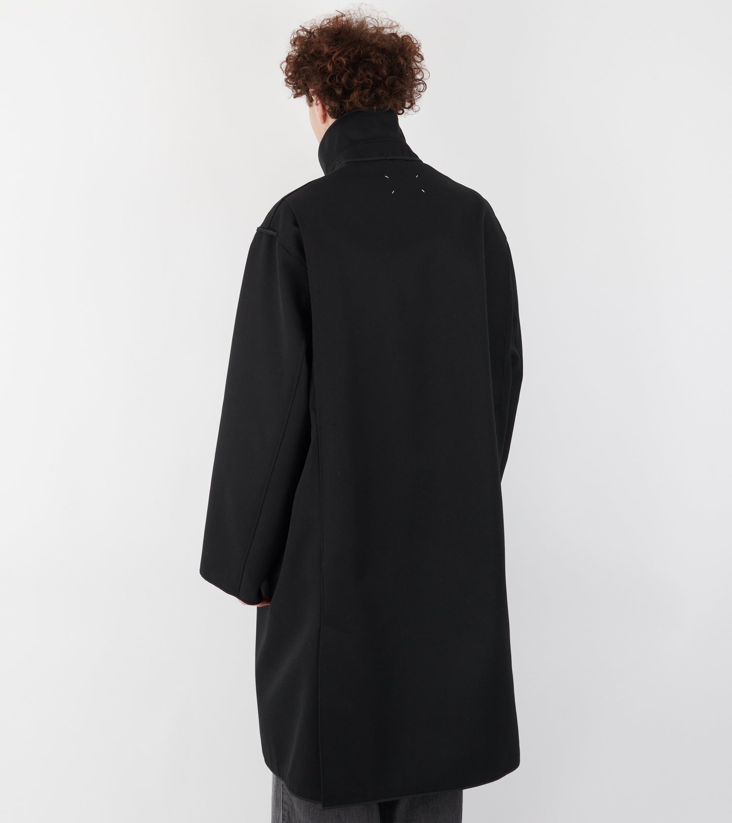 Reversible Checked Coat Black