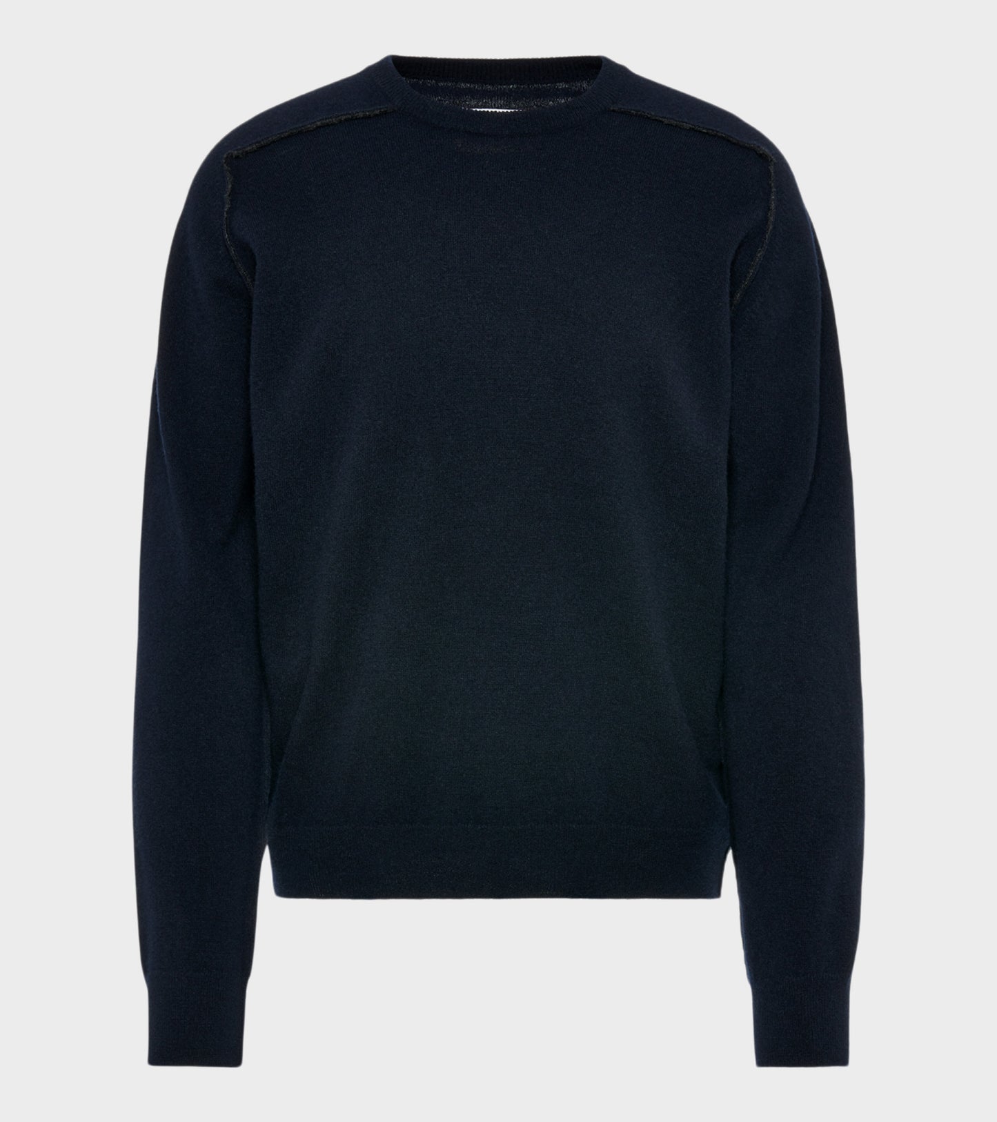 Virgin Wool Crewneck Sweater Navy Blue