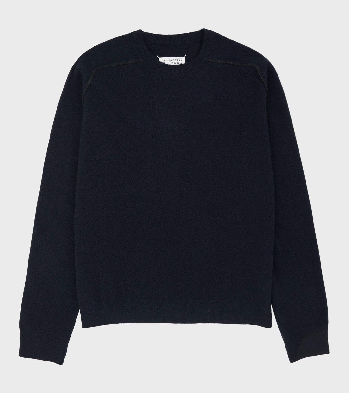 Virgin Wool Crewneck Sweater Navy Blue