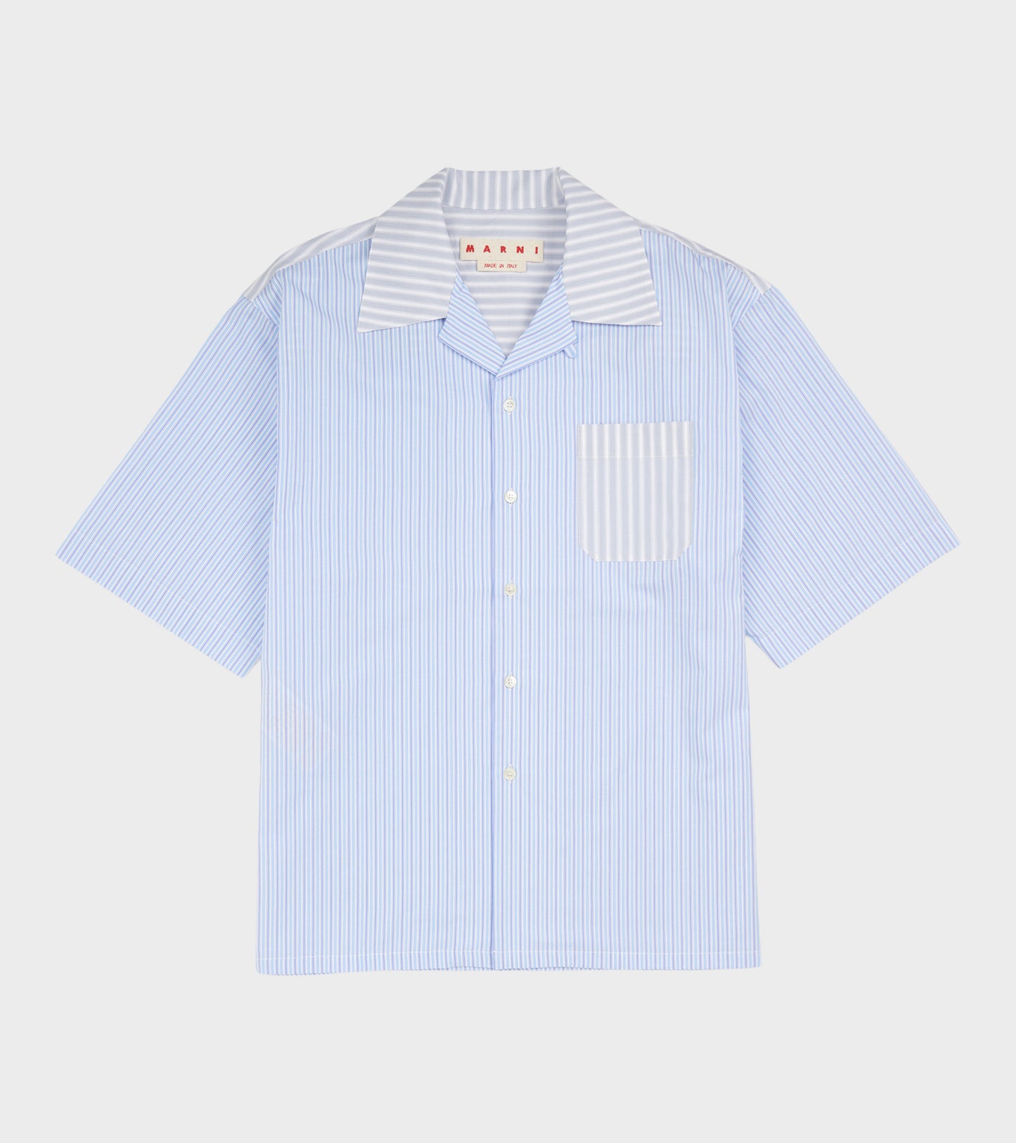 Striped Poplin S/S Shirt Light Blue