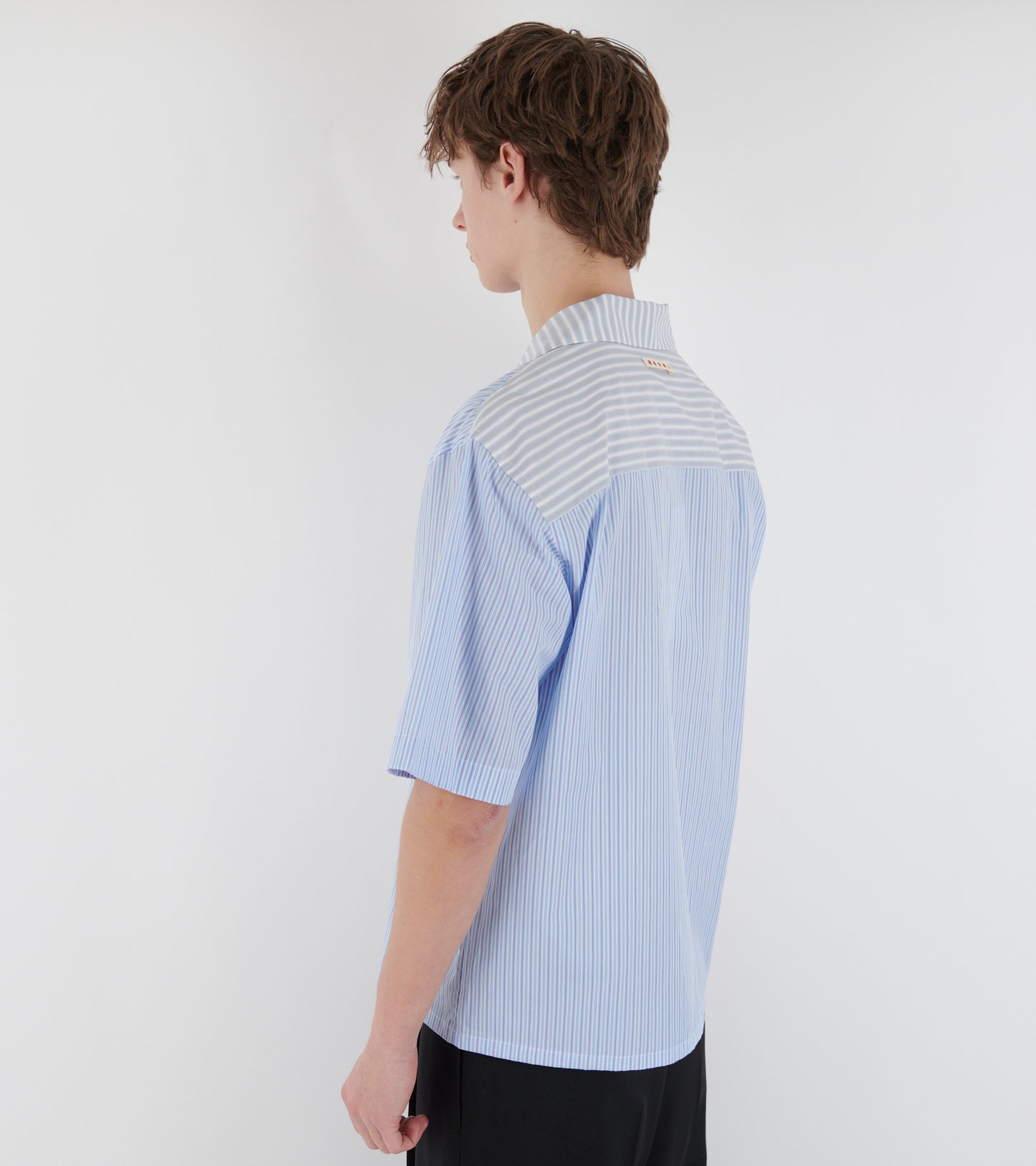 Striped Poplin S/S Shirt Light Blue