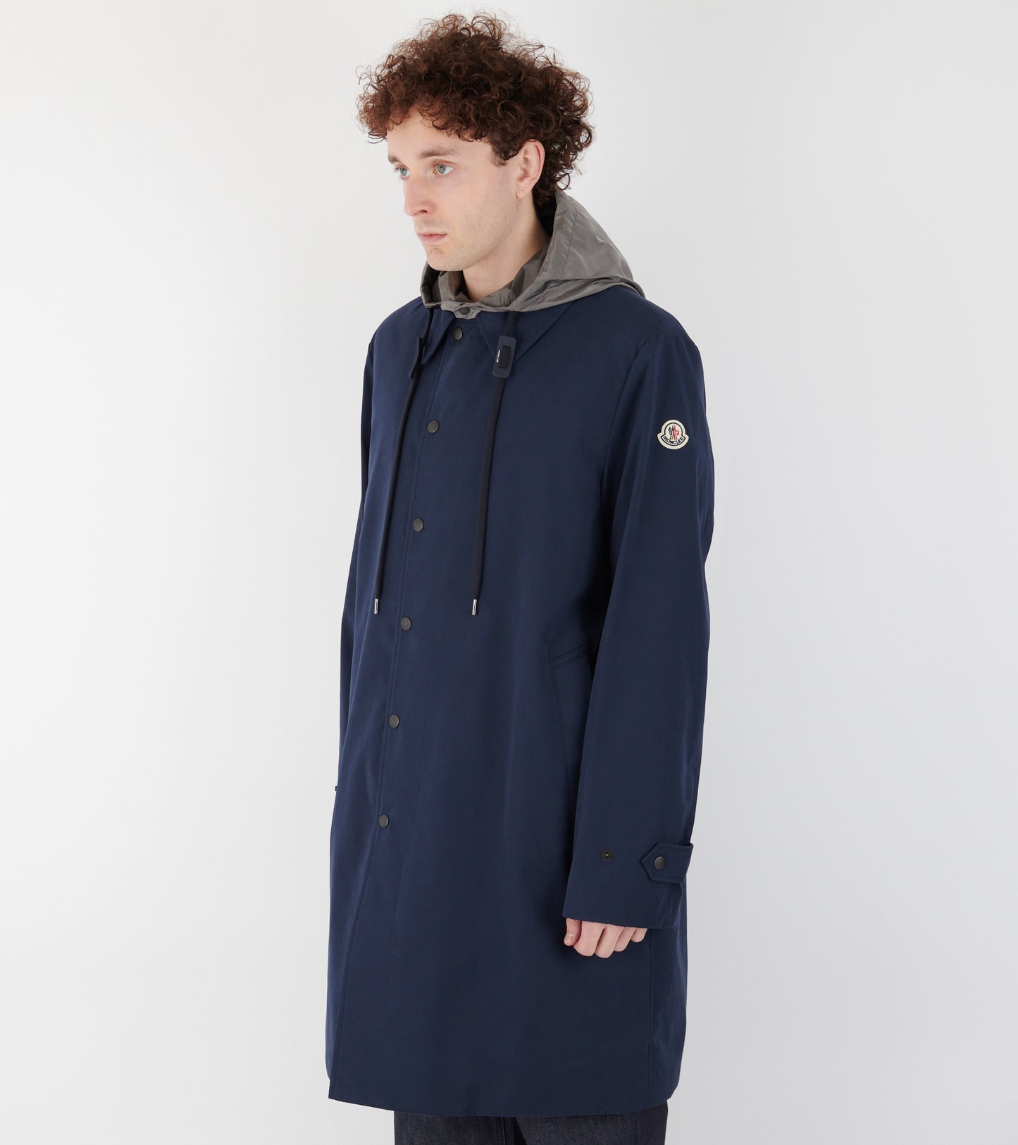 Kervoyal Hooded Long Down Parka Coat Navy Blue