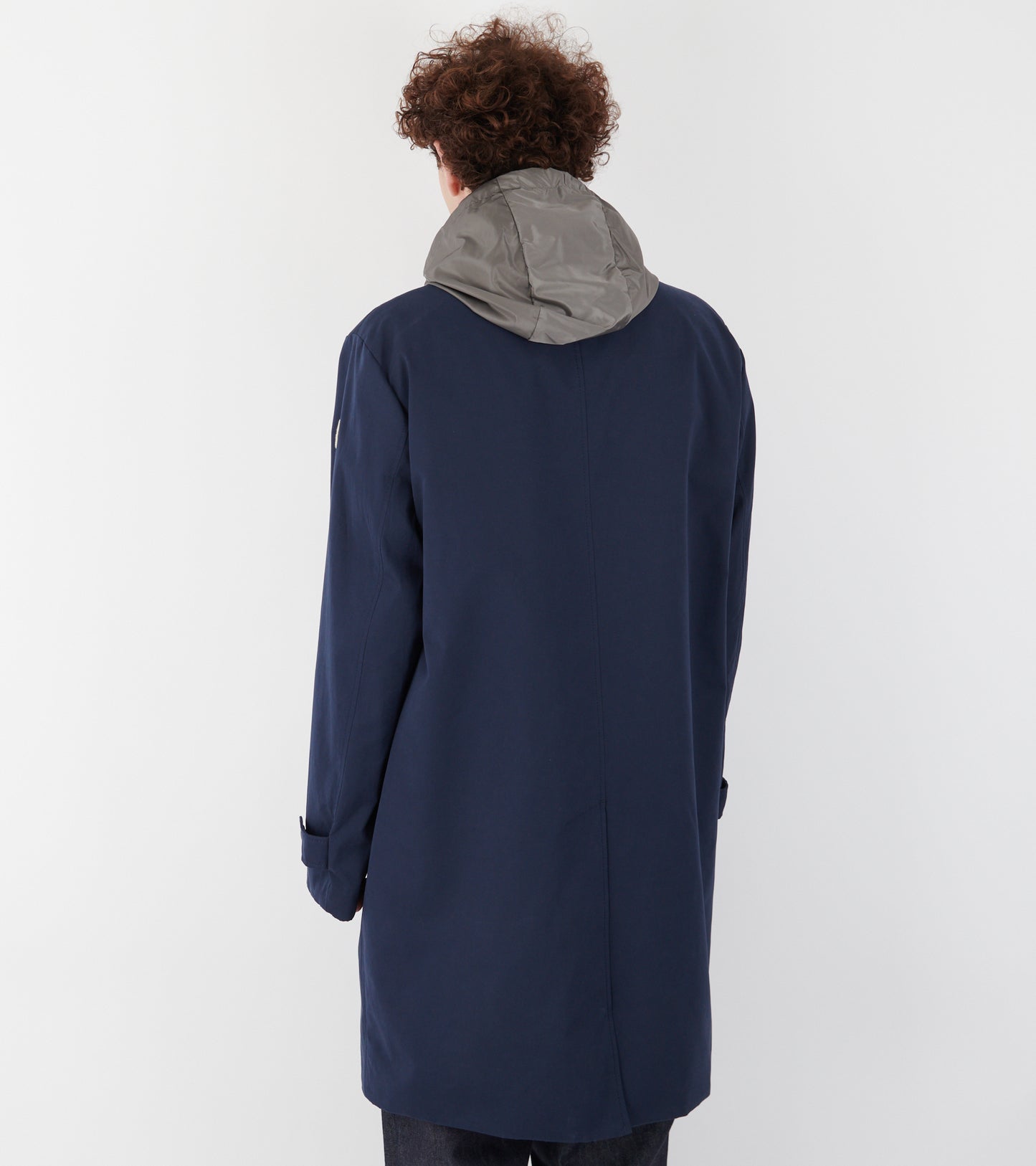 Kervoyal Hooded Long Down Parka Coat Navy Blue