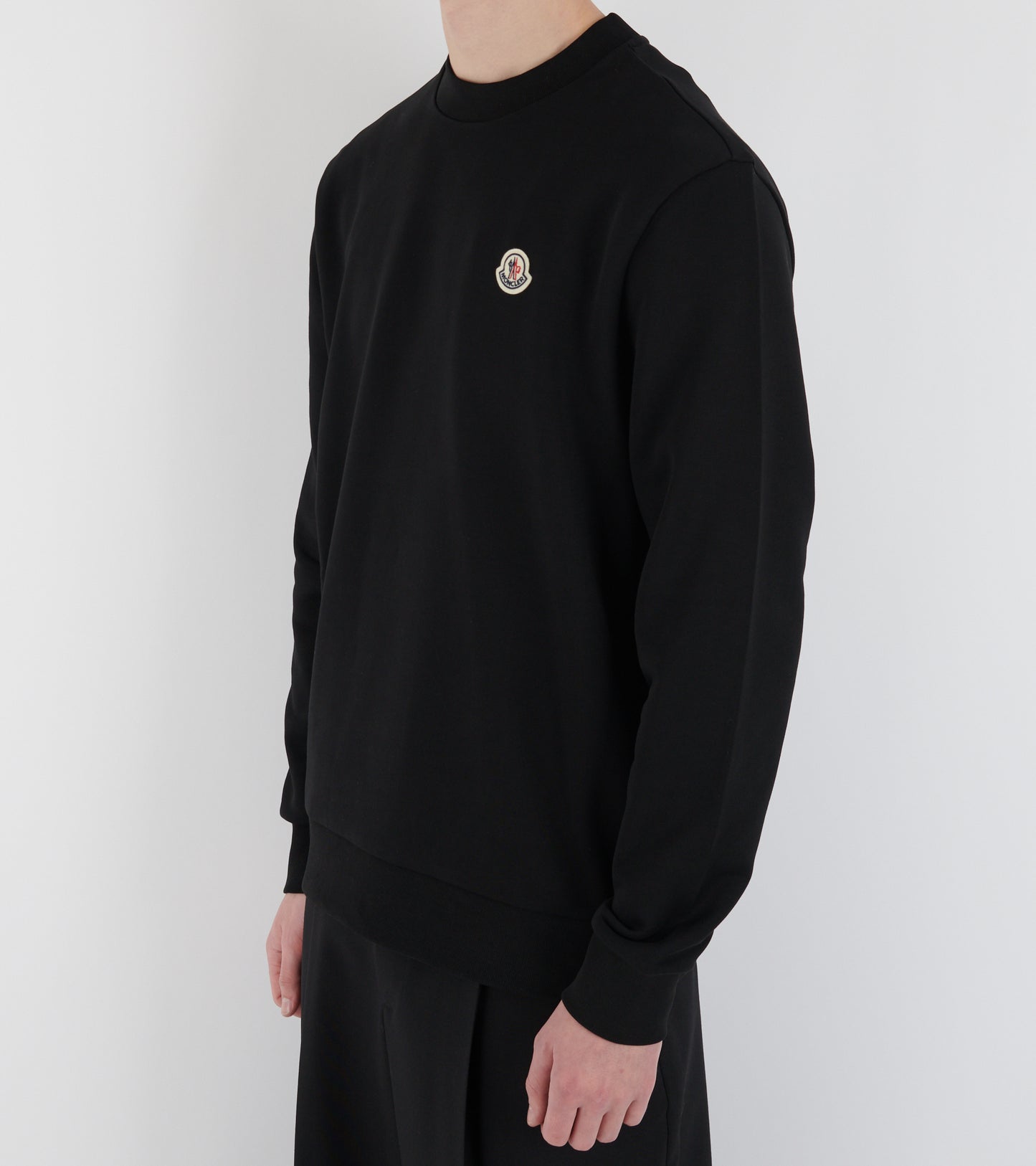 Logo Patch Cotton Sweatshirt Black