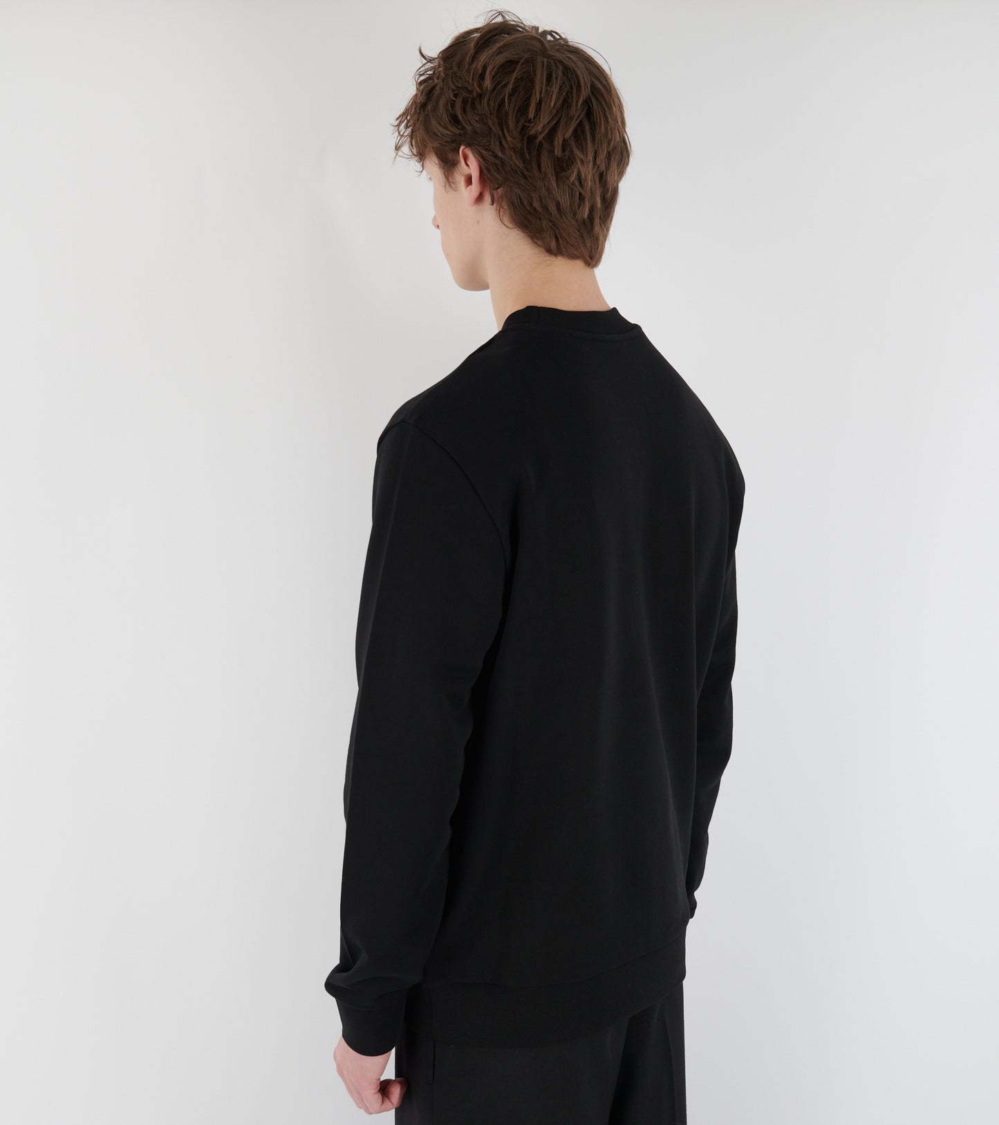 Logo Patch Cotton Sweatshirt Black