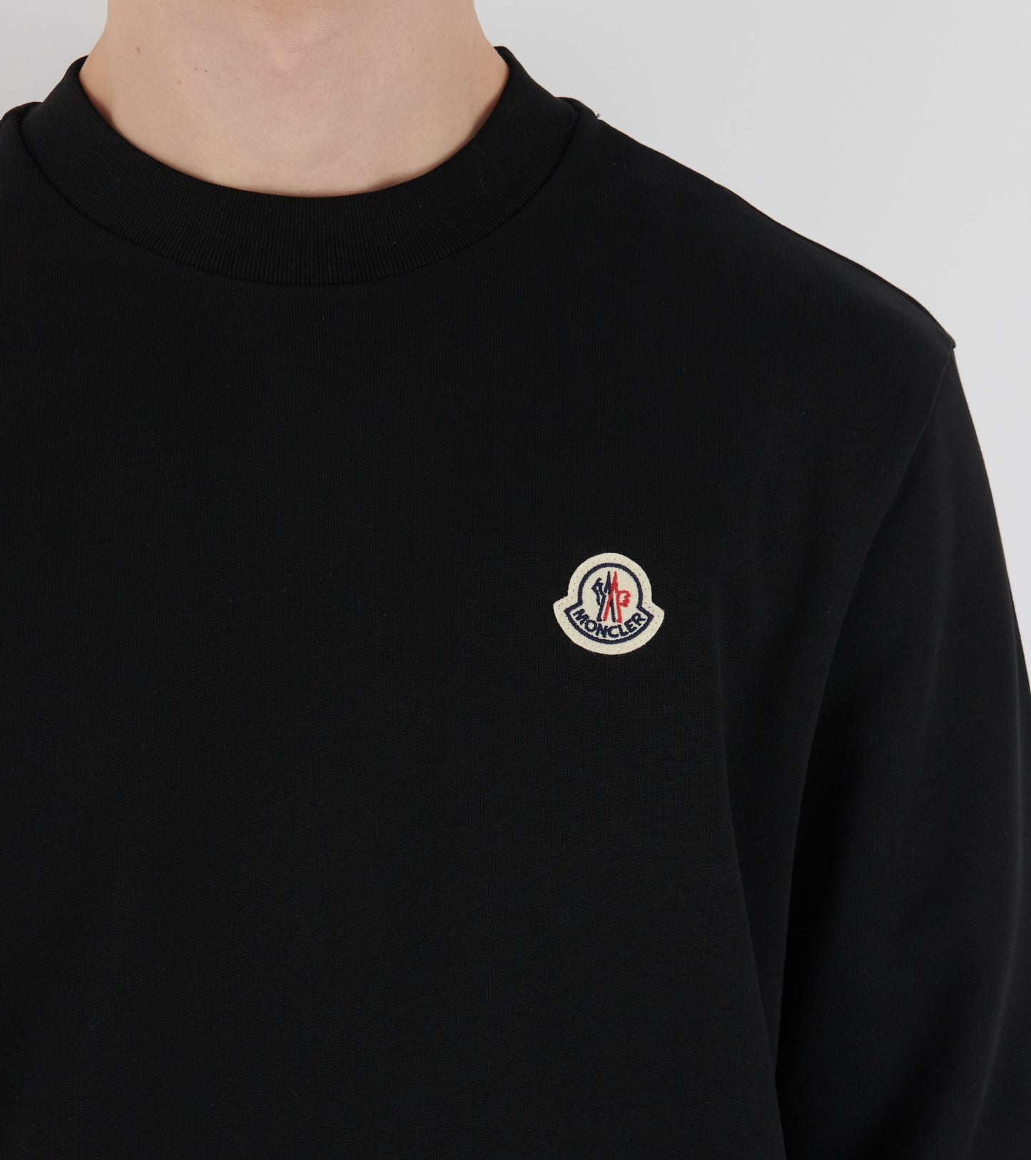 Logo Patch Cotton Sweatshirt Black