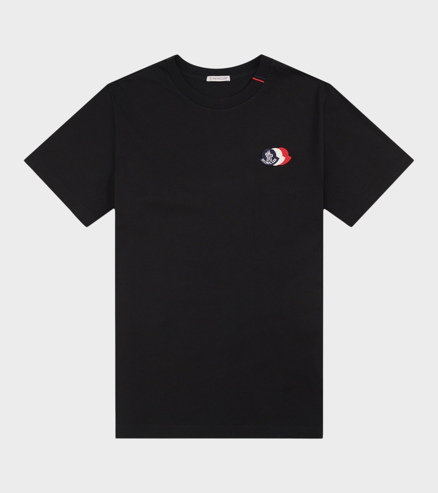 Embroidered Tricolor Logo Cotton T-shirt Black