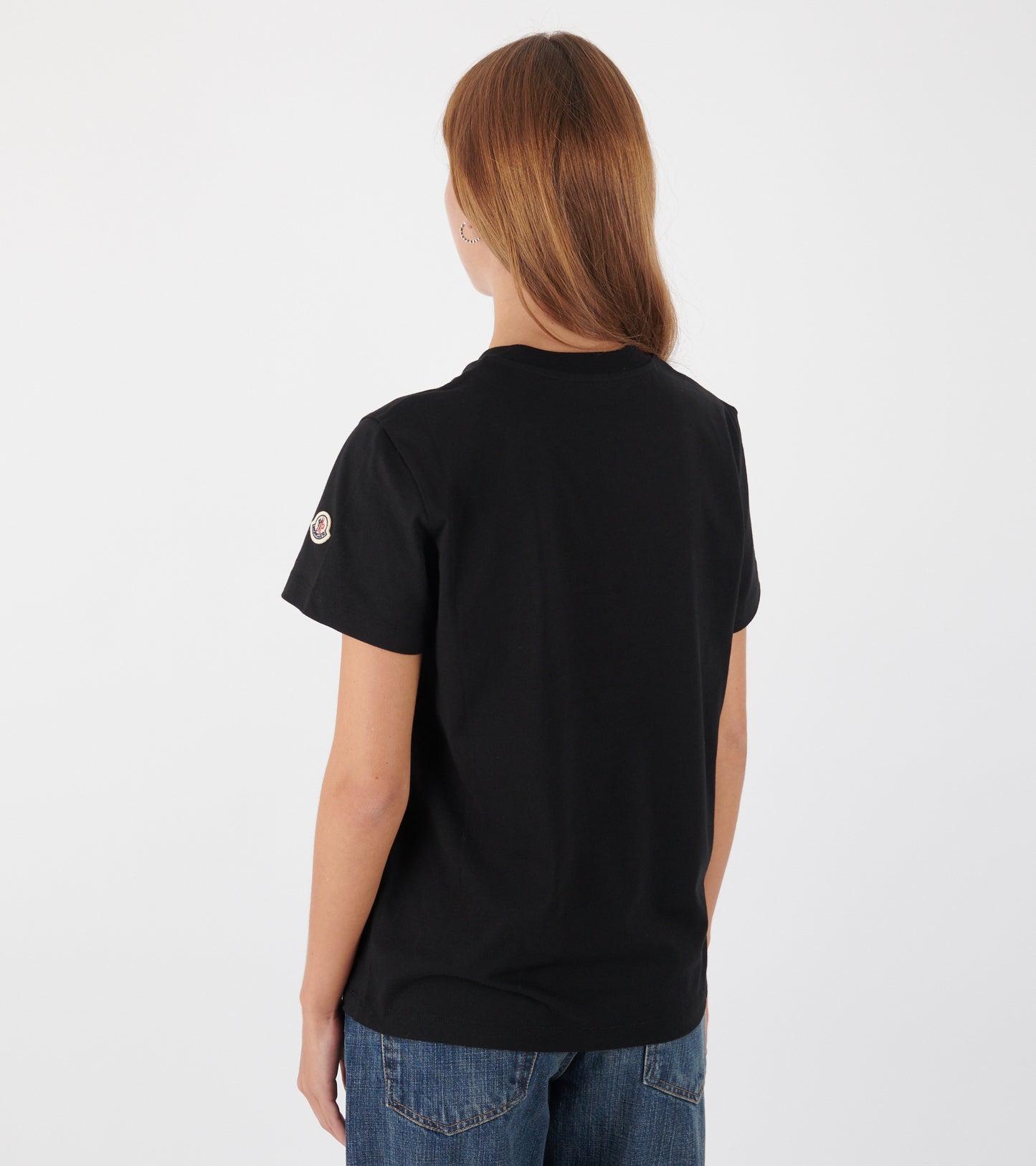 Embroidered Tonal Logo Cotton T-shirt Black